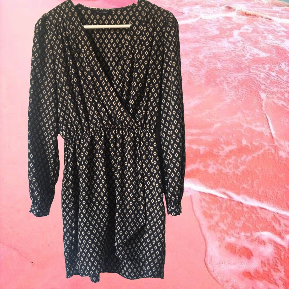 🍅SOLD 🍅Honey Punch Geometric Long Sleeve Dress